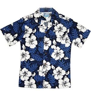 Kids Blue Floral Button Down Shirt